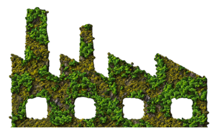 Factory with greenery