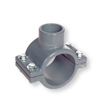 Pipe 3 in Saddle Clamp Outlet 3/4 in 